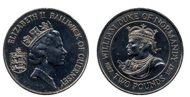 2 pounds (900 aniversario de la muerte de Guillermo I, duque de Normandía)