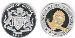 10 000 dollars ( 55 años de independencia de Guyana)