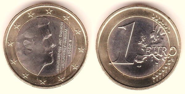 1 Euro - Willem-Alexander (2nd map) - Países Bajos – Numista