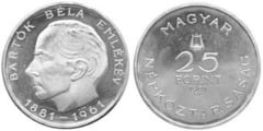 25 forint (80 Aniversario del Nacimiento de Bela Bartok)