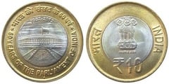 10 rupees (60 Aniversario del Parlamento de la India)