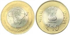 10 rupees (III Cumbre del Foro Indo-Africano)