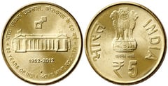 5 rupees (60 Aniversario de la Casa de Moneda de Calcuta)