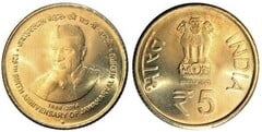 5 rupees (125 Aniversario del Nacimiento de Jawaharlal Nehru)
