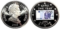 1 dollar (1er Aniversario del Euro-Billete de 500 euro)