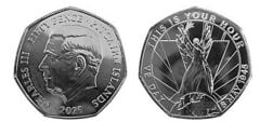 50 pence (Victoria y rama de olivo)