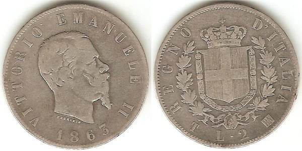 2 lire (Vittorio Emanuele II)