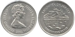 25 pence (25 Aniversario de la Coronación de la Reina)