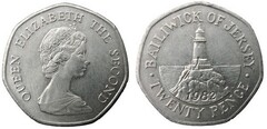 20 pence (Centenario del Faro de Corbiere)