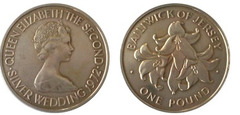 1 pound (25 aniversario de la boda de la Reina Isabel II y el Príncipe Felipe)