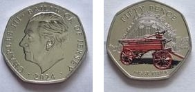 50 pence (Brigada de Bomberos - St. Helier)