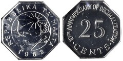25 cents (10 Aniversario Decimalización)