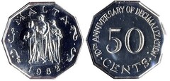 50 cents (10 Aniversario Decimalización)