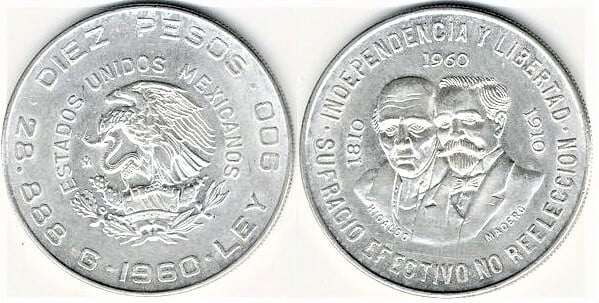 10 pesos (150 Aniversario de la Guerra de la Independencia)