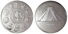 20 pesos (Chichén Itzá-Pirámide de Kukulcan)