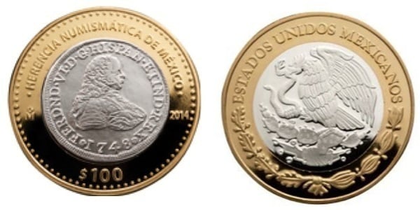 100 pesos (8 Escudos 1748)