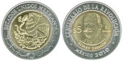 5 pesos (Centenario de la Revolución-Álvaro Obregón)