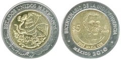 5 pesos (Bicentenario de la Independencia-José María Cos)