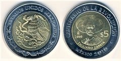 5 pesos (Centenario de la Revolución-Emiliano Zapata)