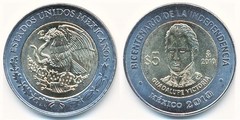5 pesos (Bicentenario de la Independencia-Guadalupe Victoria)