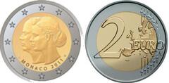 2 euro (Boda del Principe Alberto II y Charlene Wittstock)