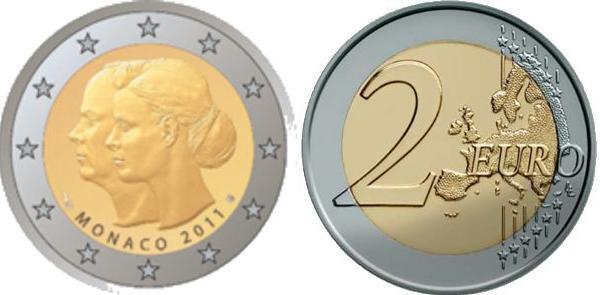 2 euro (Boda del Principe Alberto II y Charlene Wittstock)