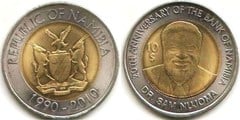 10 dollars (20 Aniversario del Banco de Namibia)