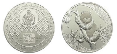 1 dollar (10º aniversario de la Feria Mundial del Dinero Panda)