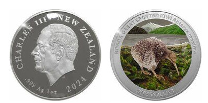 1 dollar (Gran kiwi moteado-Color)