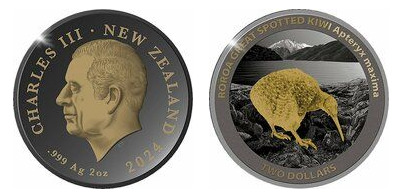 2 dollars (Gran kiwi moteado)