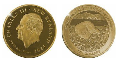 10 dollars (Gran kiwi moteado)
