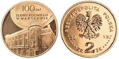 2 zlote (Centenario del Teatro Polaco de Varsovia)