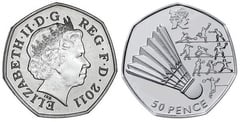 50 pence (JJ.OO. de Londres 2012-Badminton)