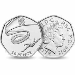 50 pence (JJ.OO. de Londres 2012-Gimnasia)