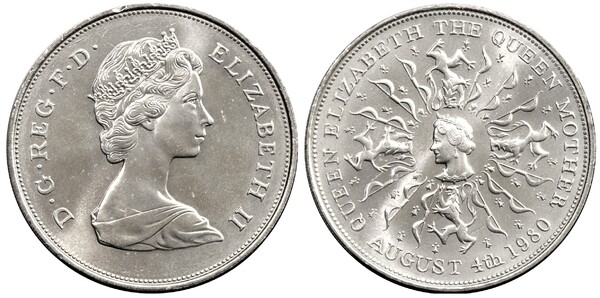 25 pence (Elizabeth II - 80 Aniversario de la Reina Madre)