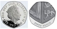 50 pence  (Elizabeth II - escudo - 6/6 - 5º retrato)