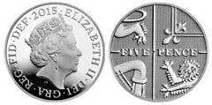 5 pence (Elizabeth II - escudo - 3/6)