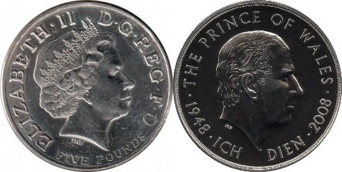 5 pounds (60 Cumpleaños del Príncipe Carlos)