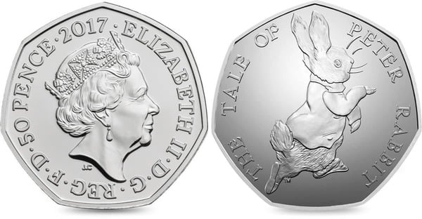 50 pence (Beatrix Potter - Cuento de Peter Rabit)