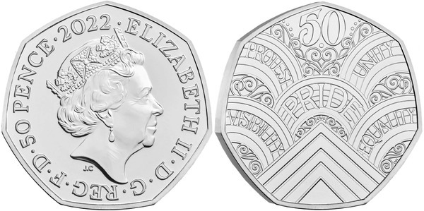 50 pence (50 Aniversario de la Marcha del Orgullo - PRIDE)
