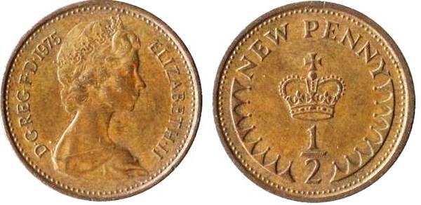 1/2 new penny (Elizabeth II)
