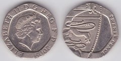 20 pence (Elizabeth II - escudo - 5/6)