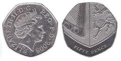 50 pence (Elizabeth II - escudo - 6/6)
