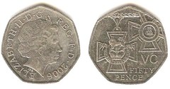 50 pence (150 Aniversario Victoria Cross - VC)
