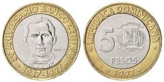 5 pesos (50 Aniversario del Banco Central)
