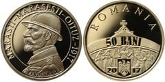 50 bani (100 Aniversario Victoria de Mărăşti - Rey Fernando I)