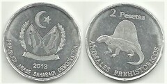 2 pesetas (Dimetrodon)