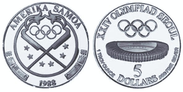 5 dollars (XXIV Olimpiadas-Seúl)