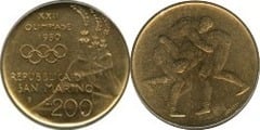 200 lire (XXII Olimpiada Moscú-1980 - Lucha)