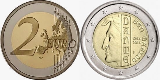 2 euro (750 Aniversario del Nacimiento de Dante Alighieri)